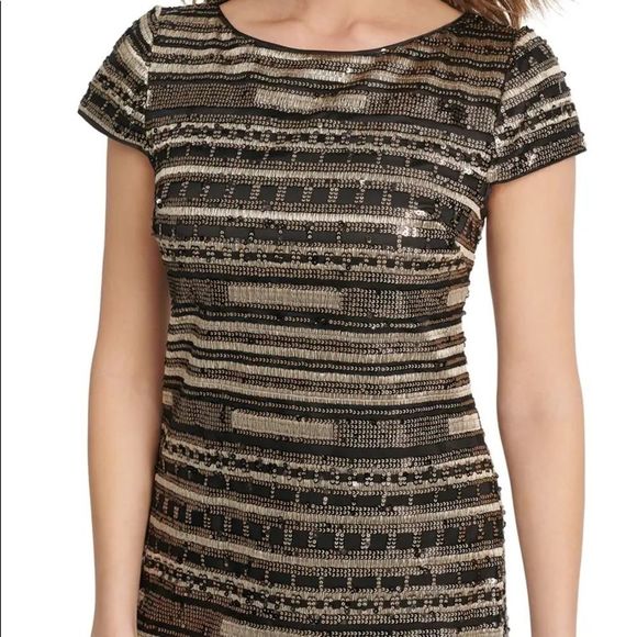 Vince Camuto Beaded Cocktail Dress size 6 - Picture 3 of 14